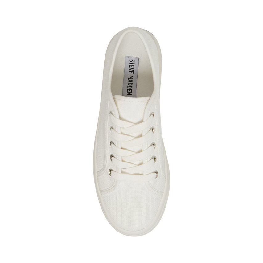 White Steve Madden Bobbi30 Fabric Women's Sneakers | PH 2794NMS